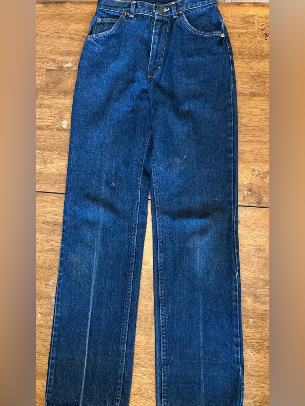 90s Lee Rider High Waisted Dark Blue Straight-Leg Jeans